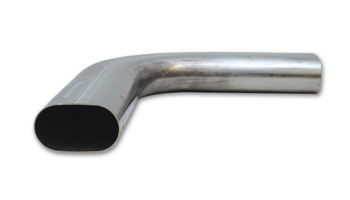 Vibrant 3" Oval T304 Stainless Steel 90 deg Mandrel Bend - Click Image to Close