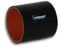 Vibrant 4 Ply Silicone Sleeve, 3.25" I.D. x 3" long - Black - Click Image to Close