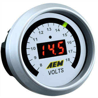 AEM Voltmeter Gauge 8-18Vs - Click Image to Close