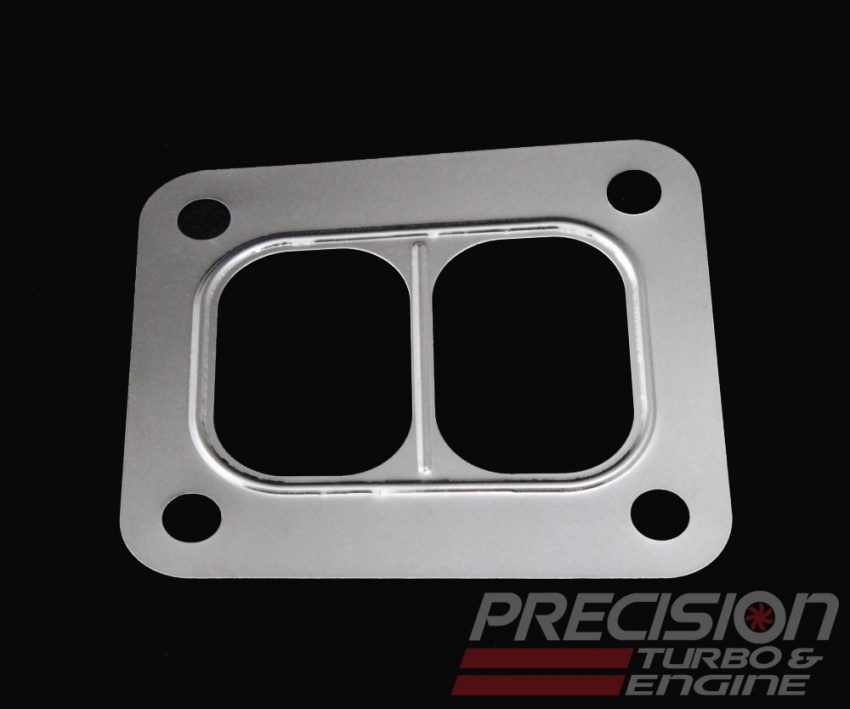 Precision Turbo Engine PTE T4 Divided 4 Bolt Inlet Gasket - Click Image to Close