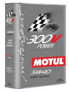 Motul 300V 5w40 100% Synthetic-Ester "Power" (12/C) 2L Bottles - Click Image to Close
