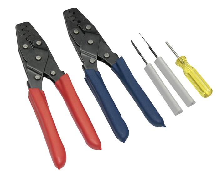 Haltech Dual Crimper set - inc 3 pin removal tools