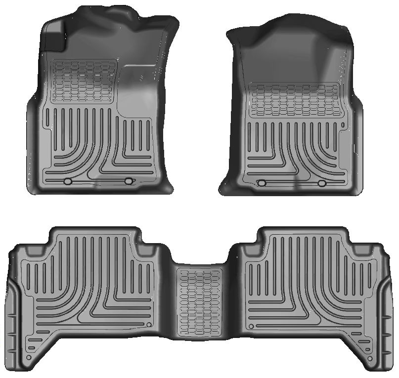 Husky 98952 Front and 2ND Seat Floor Liners - Grey