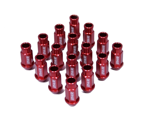 Blackworks Forged Lug Nuts Set Of 16 Pieces - 12x1.5 Red
