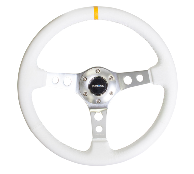 NRG ST-006-WT-Y Sport Steering Wheel (2" Deep) - 350mm