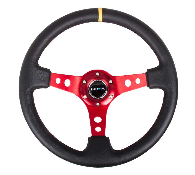 NRG ST-006RD-Y Sport Steering Wheel (3" Deep) 350mm