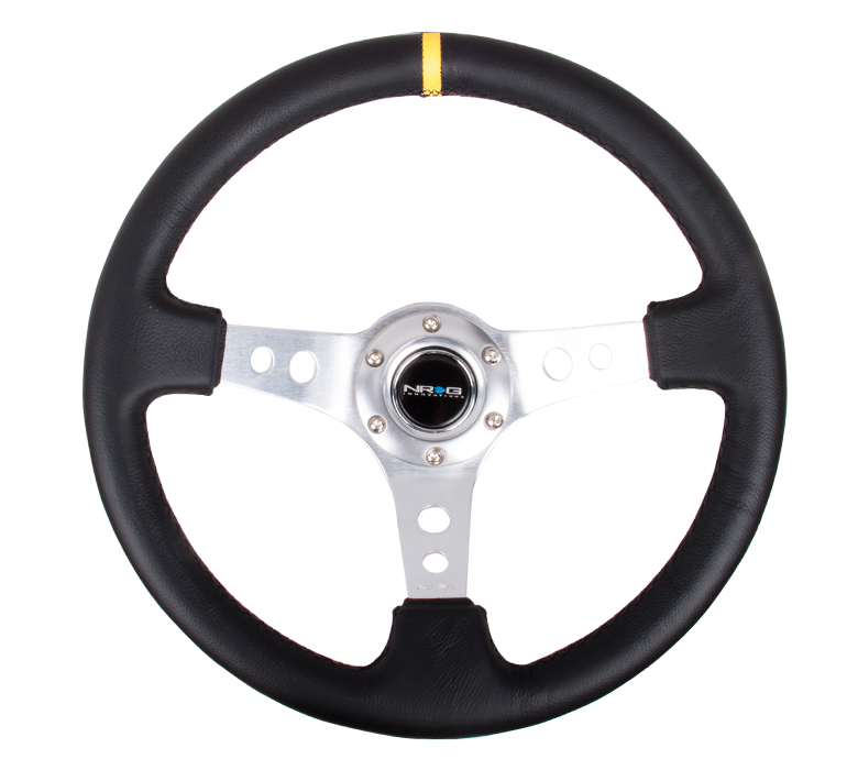 NRG ST-006SL-Y Sport Steering Wheel (3" Deep) 350mm - Silver