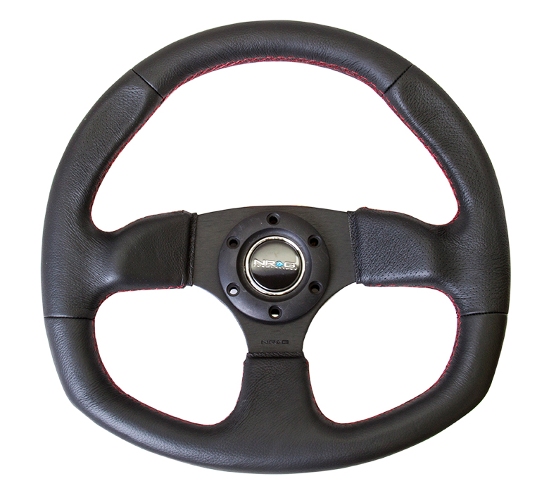 NRG ST-009R Sport Leather Steering Wheel Oval 320mm