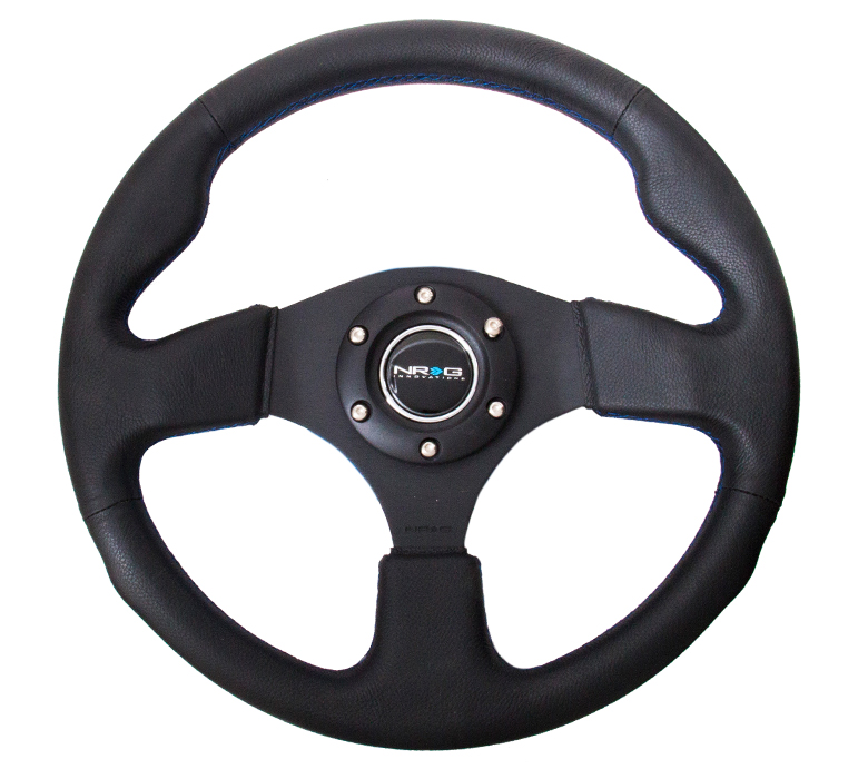 NRG ST-012R-BL Sport Leather Steering Wheel 320mm w/ Blue Stitch