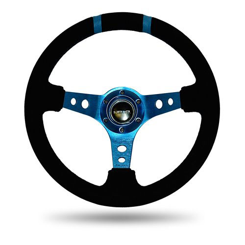 NRG ST-016-S-BL Sport Steering Wheel (3" Deep) - 350mm