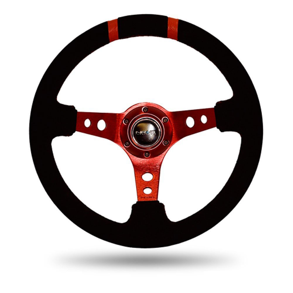 NRG ST-016-S-RD Sport Steering Wheel (3" Deep) - 350mm