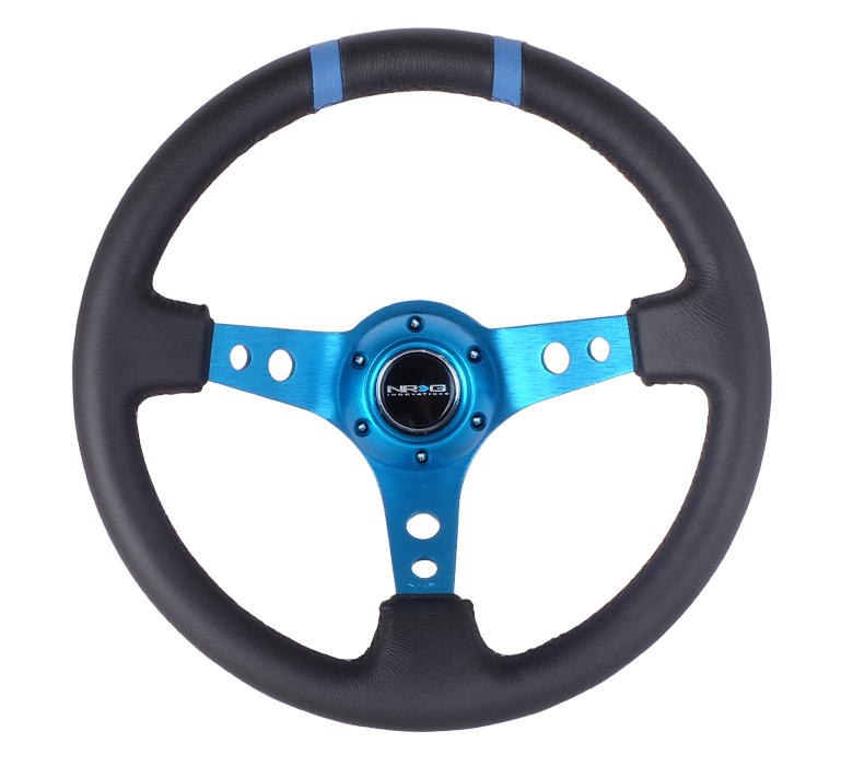 NRG ST-016R-NB Sport Steering Wheel (3" Deep) New Blue - 350mm