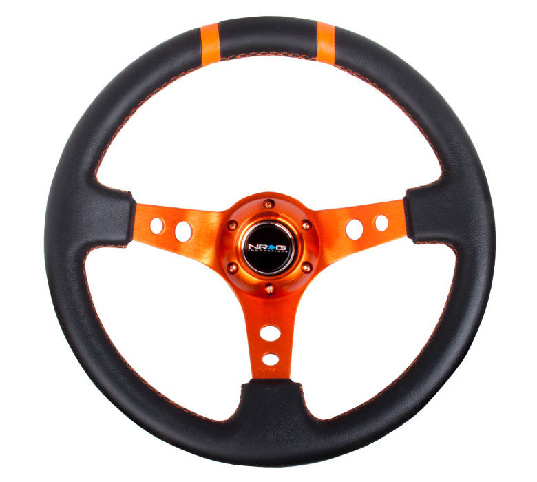NRG ST-016R-OR Sport Steering Wheel (3" Deep) Orange - 350mm
