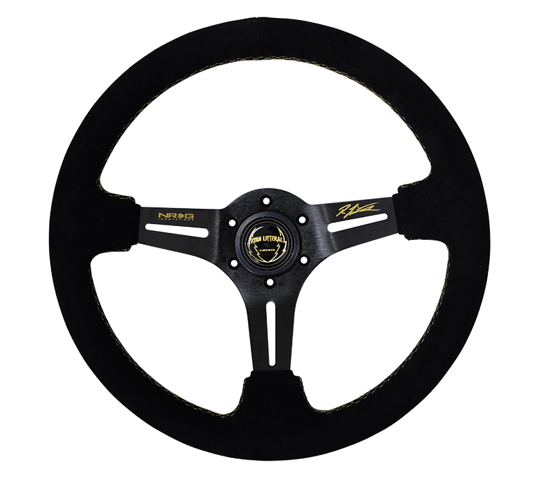 NRG ST-018S-RL Premium Suede Deep Dish 3" Steering Wheel - 350mm