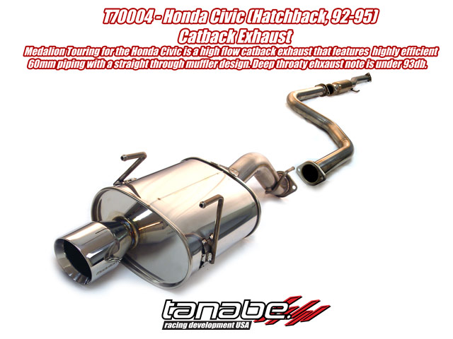 Tanabe Medalion Cat Back Exhaust for 92-95 Honda Civic Hatchback