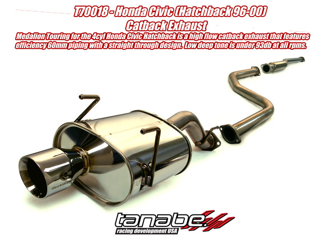 Tanabe Medalion Cat Back Exhaust for 96-00 Honda Civic Hatchback
