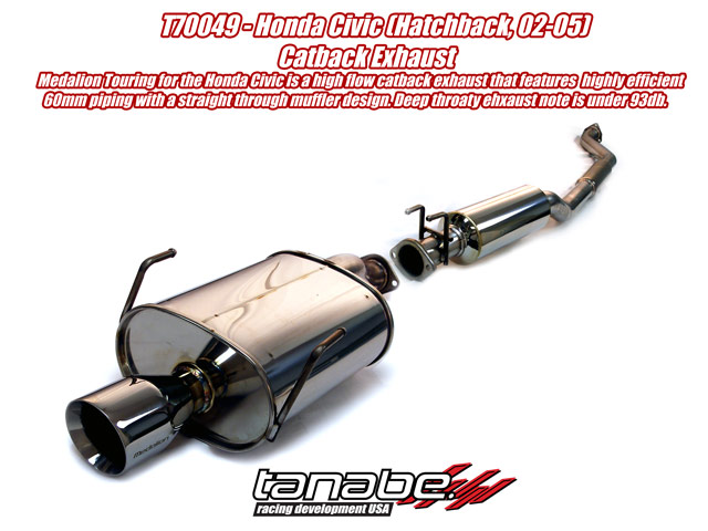 Tanabe Medalion Cat Back Exhaust for 02-05 Honda Civic Hatchback