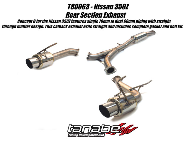 Tanabe Concept G Cat Back Exhaust for 03-06 Nissan 350Z